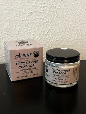 Alpine Provisions Detoxifying Charcoal Toothpaste Tablets, Travel friendly 60 ct